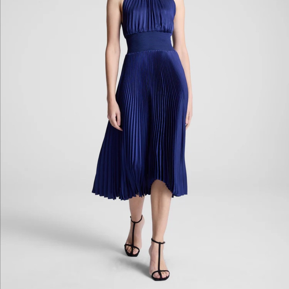 Renzo II Satin Pleated Dress